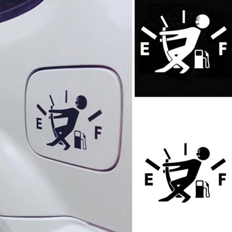 Funny Car Sticker Pull Fuel Tank Pointer Custom Waterproof Cut Out Logo Letter Car Body Transfer Decal Vinyl Bumper Car Stickers