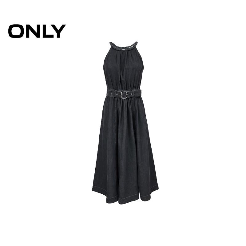 ONLY Women's 2025 Summer Tencel Halter Neck Denim Dress