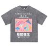 Japanese Artist Yayoi Kusama Pumpkin Eyes Art Show Vintage Washed T Shirt Unisex Unisex Clothing High Quality Short Sleeve Tshirt