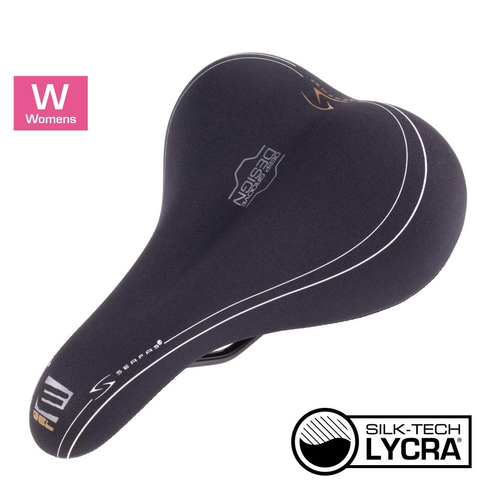 SERFAS Dual Density Bicycle Saddle for Lycra 255mm X 652077 E-GEL Women, Material, 178mm,