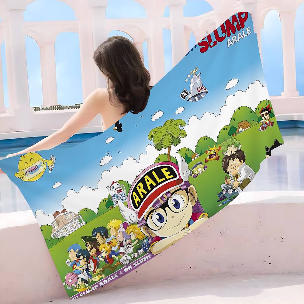 Dr Slump Anmie A-Aralees Bath Towel Microfiber Soft Water Absorbing Breathable For Girl Kids Decorative Cartoon Beach Towel