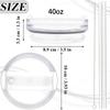 40oz Tumbler Lid Replacement Fit for Stanley Cup, 2 Pack Replacement Tumbler Lids , with 2 Straws and 1 Cleaning Brush