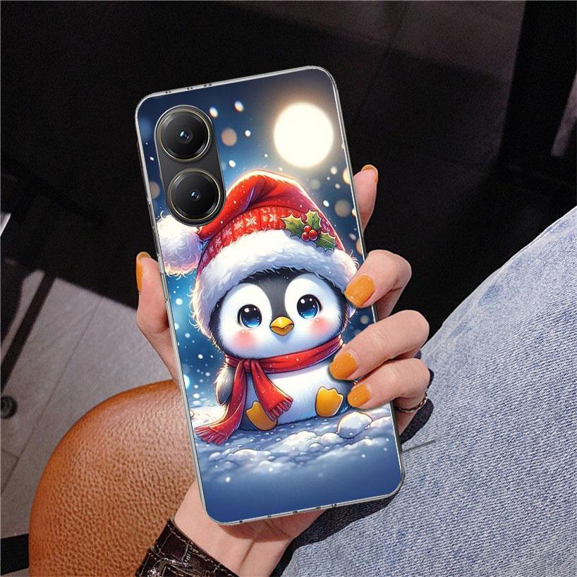 Weihnachten Pinguin Handyhülle für Xiaomi Poco X5 X6 X7 Pro X4 Gt F7 Ultra M8 M7 Redmi 15C 15 13C 13 12C 12 Einzigartige Hülle Coque Poc
