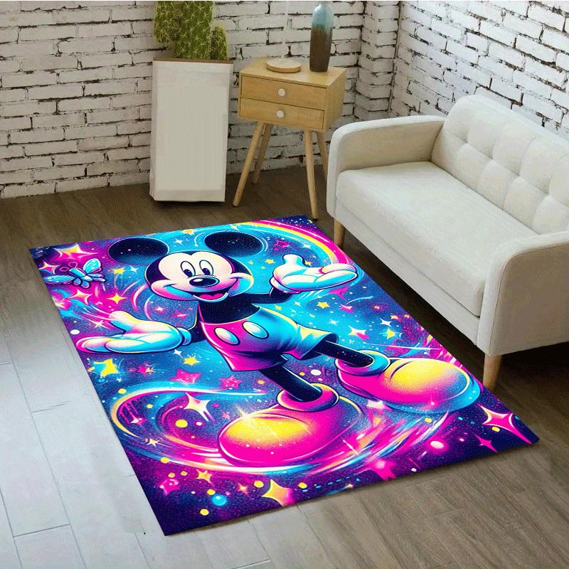 1pc Mickey Pattern Area Rug Soft Flannel Floor Mat for Living Room,Office,Bedroom and Carpet