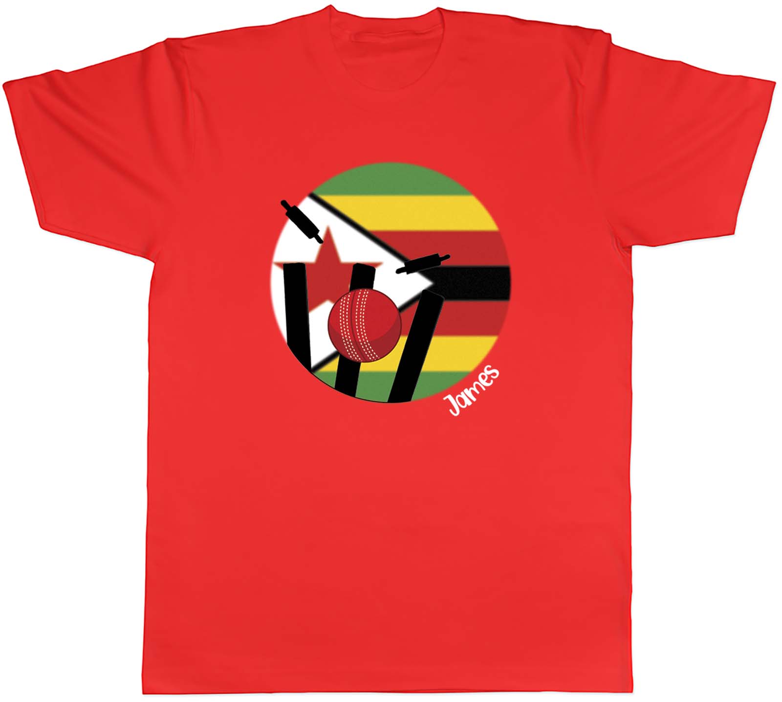 Personalised Cricket Zimbabwe Sports Unisexs Unisex TShirt Tee Gift S