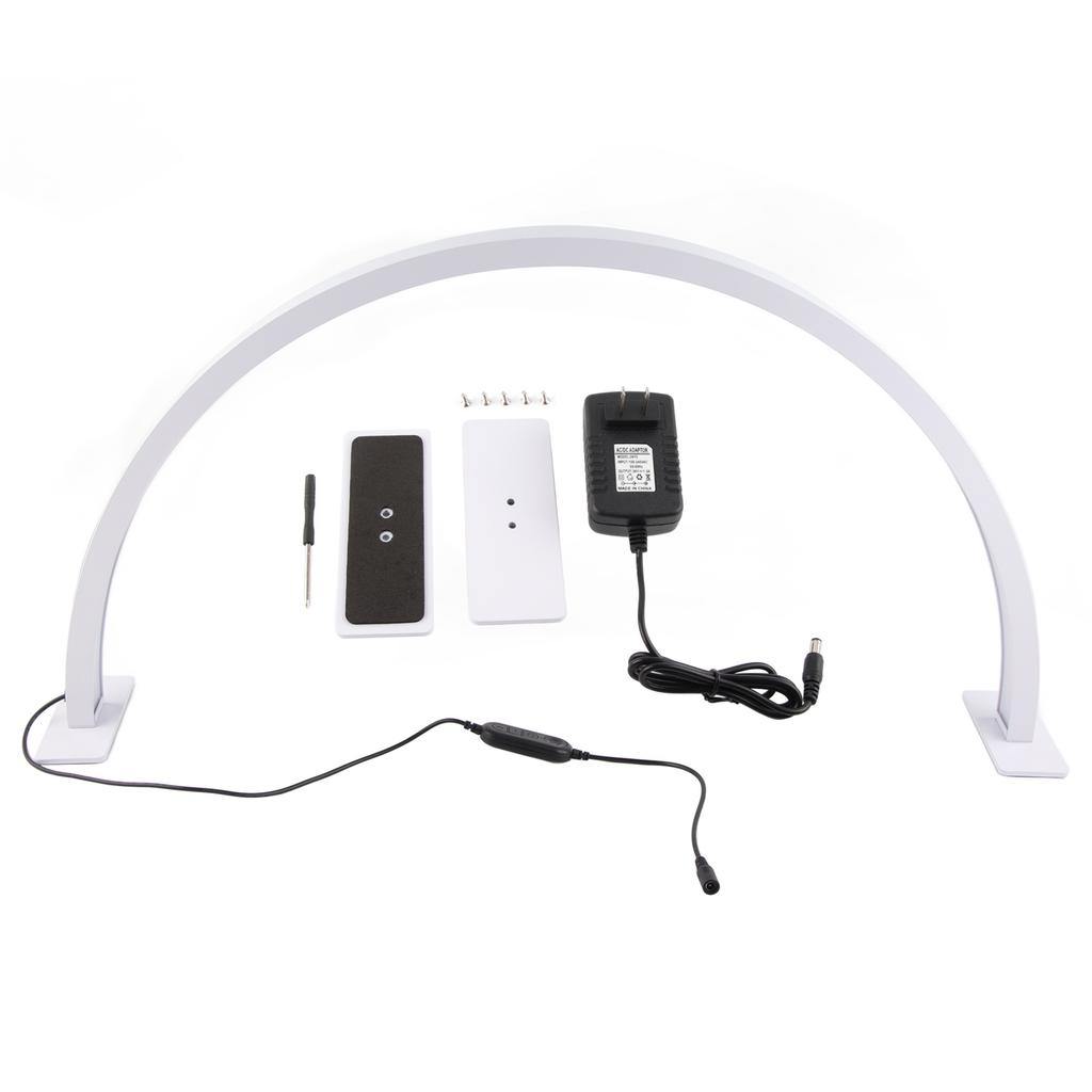 Half Moon Desktop Light 3000‑6000K 490pcs Light Chips U Shape Tattoo Desk Lamp 100‑240V White Large