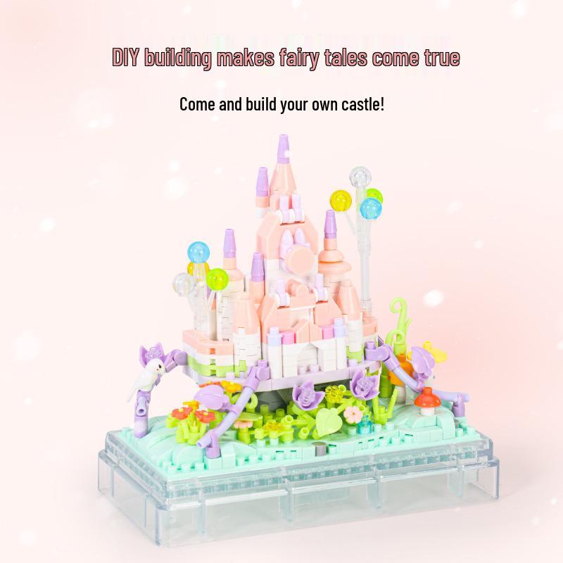 WanZhi Children's Castle Model: Micro-Particle Building Blocks Puzzle Toy for Girls