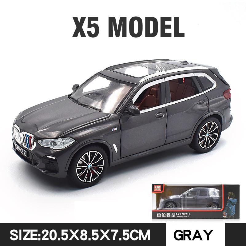 1/24 BMW X5 Alloy Diecast Model SUV Sound & Light Series Children's Toy Kids Gift Birthday Present Trendy Display Ornament