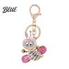 Wear-resistant Keychain Sparkling Rhinestone Bee Cute Animal Key Ring Bag