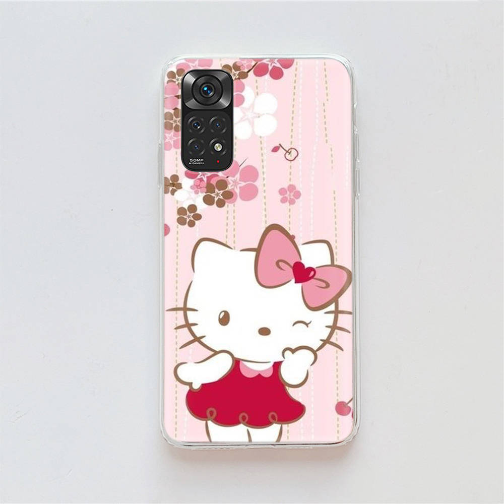 KT70 Hello Kitty Hülle für Samsung A04 A14 A23 A34 A54 M23 M33 M52 M53 Realme 10 9 C30S C35 C55 VIVO Y02S Y21 Y33S Y51 X80 Pro Klare Abdeckung