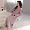Camice da notte stile palazzo da donna: Elegante Abito Lungo Monocolore per Primavera e Autunno 2026