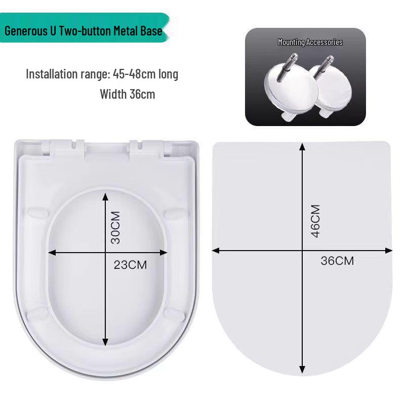 Universal Thickened UV Slow-Close Toilet Seat Cover with Quick Release for Home Use