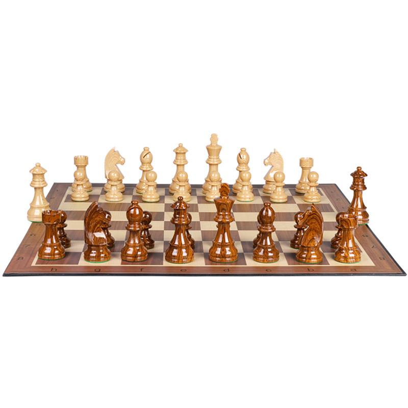 9.6Cm König Luxus Standard Schweres Schachset Faltbare Nichtmagnetische Schachfiguren Für Kinder Familie Reise Schachbrett Tischspiel