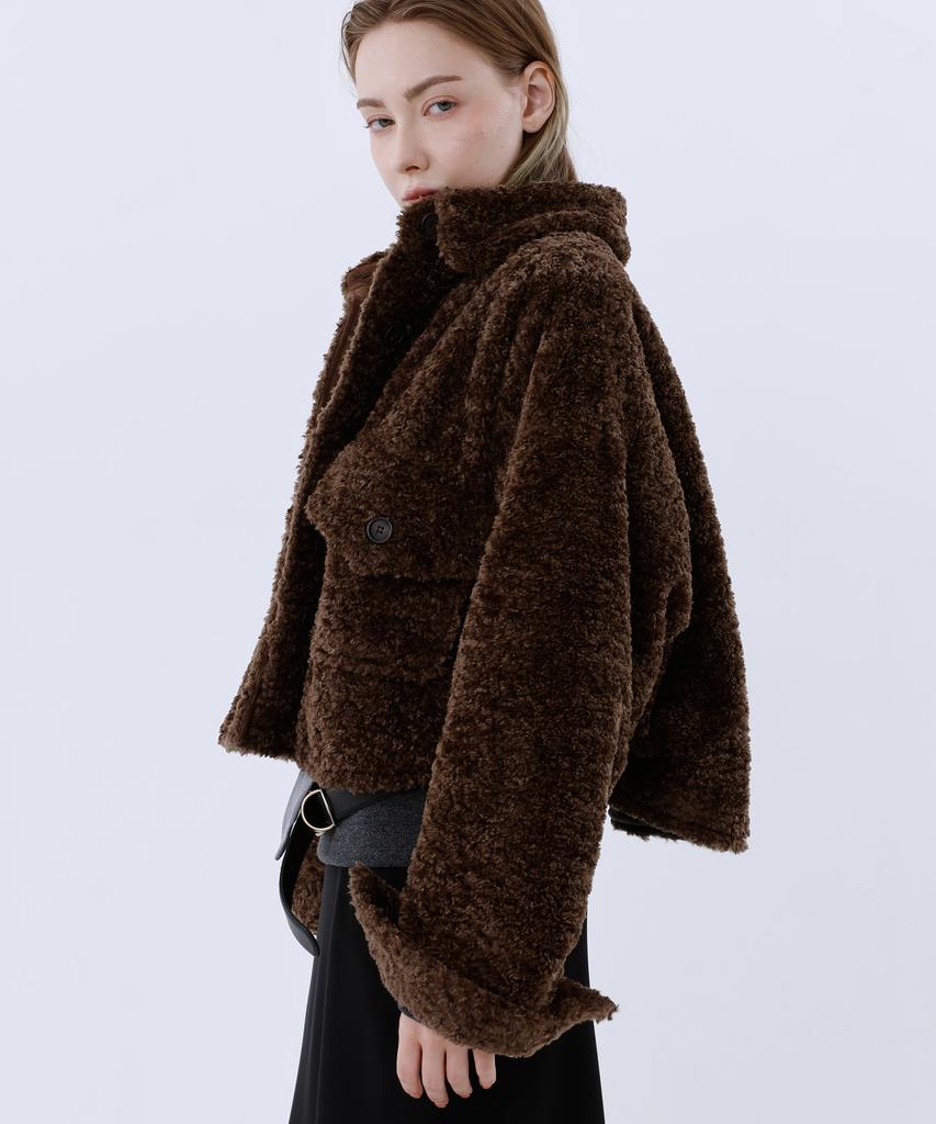 Loventina Shearling Pocket Coat_Brown
