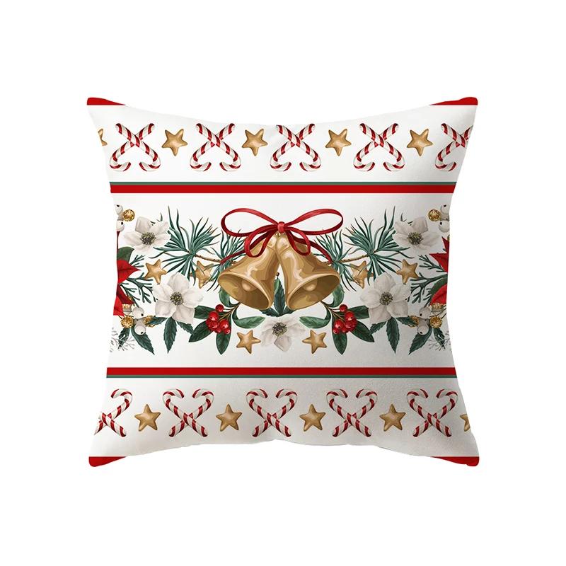 Merry Christmas Santa Claus Decorative Printed Pattern Cushion Cover Home Living Room Sofa Pillow