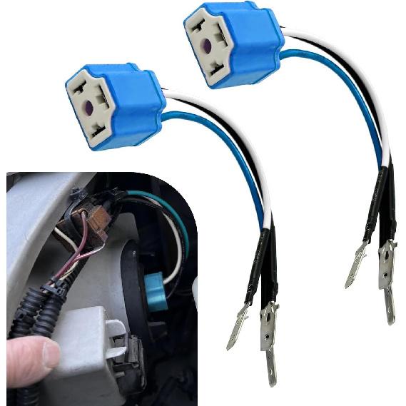 2PCS 9003 HB2 H4 Pigtail Socket Wiring Harness, Ceramic Headlight Plug, 16AWG H4 Headlight Connector Wring, Headlight Fog Light Retrofit Car