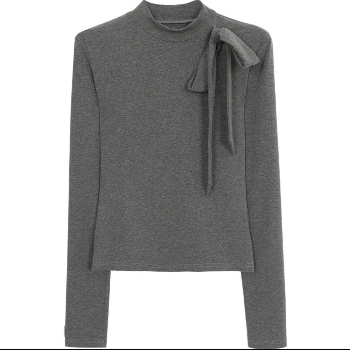 Korean-Style Two-Piece Bow Polka Dot Slimming A-Line Dress L