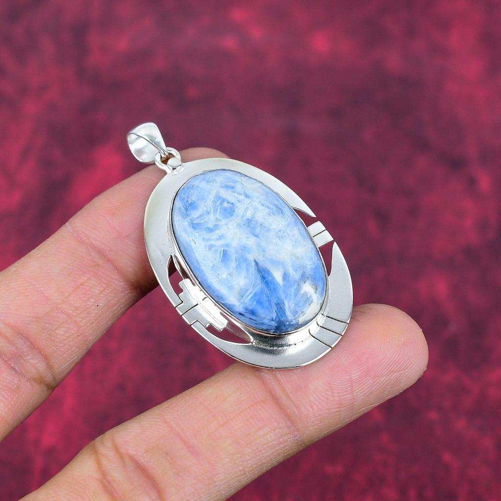 Pandantiv din argint solid 925 Kyanite, bijuterii cu pandantiv cu pietre prețioase lucrate manual, cadouri pentru soție pandantiv nou-nouț