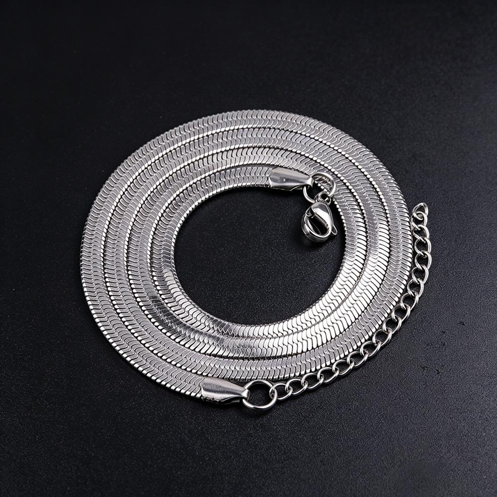 Snake Chain Necklace Dainty Simple Jewelry 2mm 3mm 4mm 5mm Chunky Herringbone 18K Gold Plated Thin Flat Snake Choker Necklaces