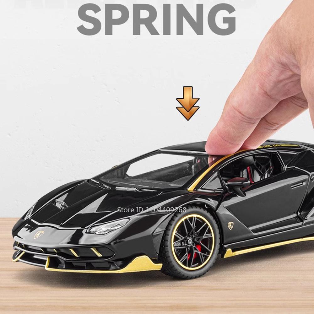 1:24 Scale Lambor LP770 Revuelto Sports Car Model Toy Alloy Diecast Sound Light Supercar Vehicles Models Boys Birthday Gifts