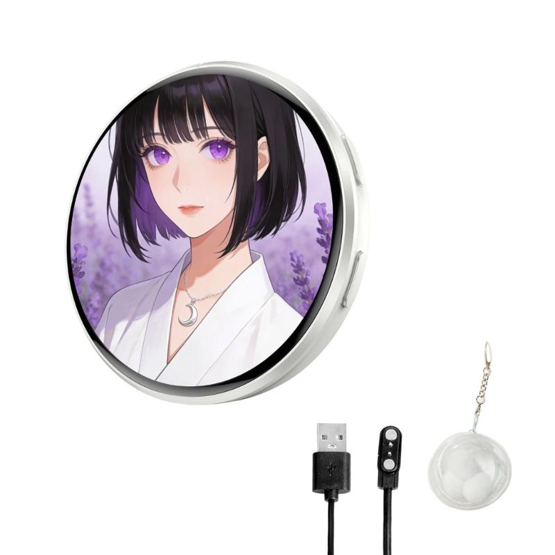 Personalisierbare Elektronische Anstecker Digitales LED Anime Pin mit Touch-Steuerung zum Hochladen von Fotos GIFs und Videos Geschenk für Fan P9YB