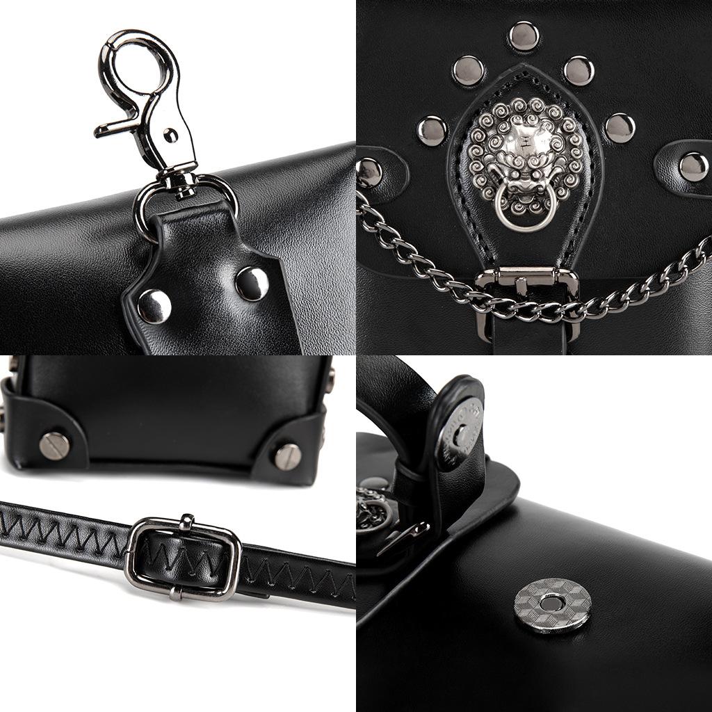 Retro Small Square Bag Steampunk Metal Decorative Bag Chain Change Mobile Phone Satchel