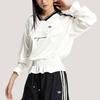 adidas Originals Gerafftes Strick Casual Lockeres Langarm-T-Shirt Damen Oberteile KS2879