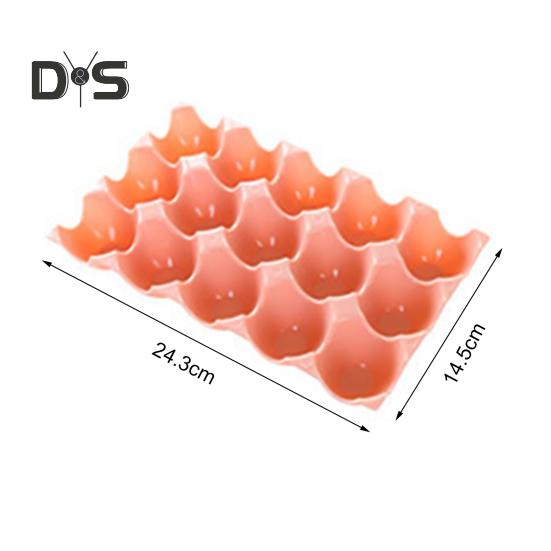 HOW-E 2Pcs Eggs Rack Multi-Color Reusable Plastic 15 Grids Eggs Storage Plate for Kitchen