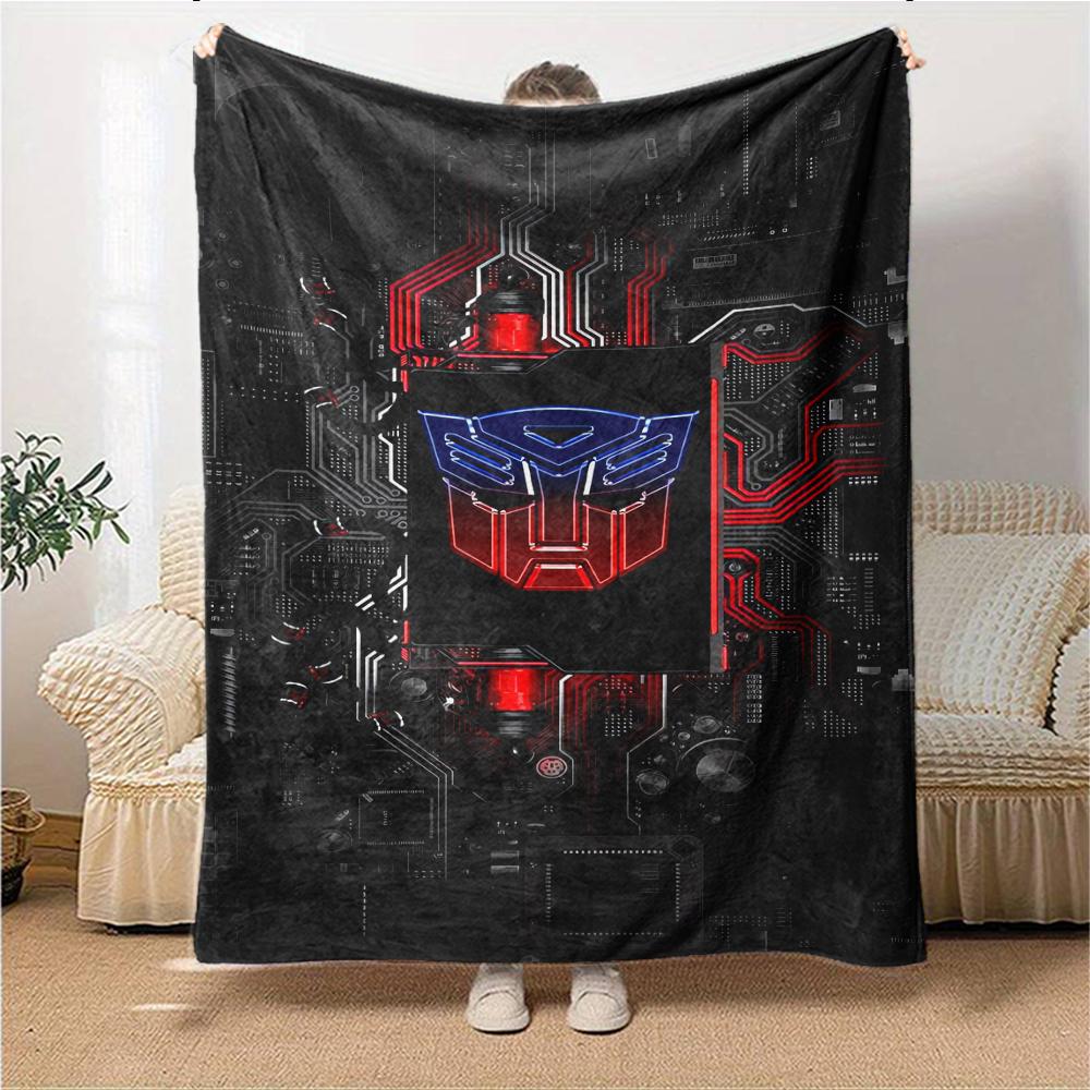 1Pc Transformers Optimus Prime Statue Blanket For Couch Bed Plush Cozy Fuzzy Blanket Super Soft Warm Blankets For Fall And Winter 091882