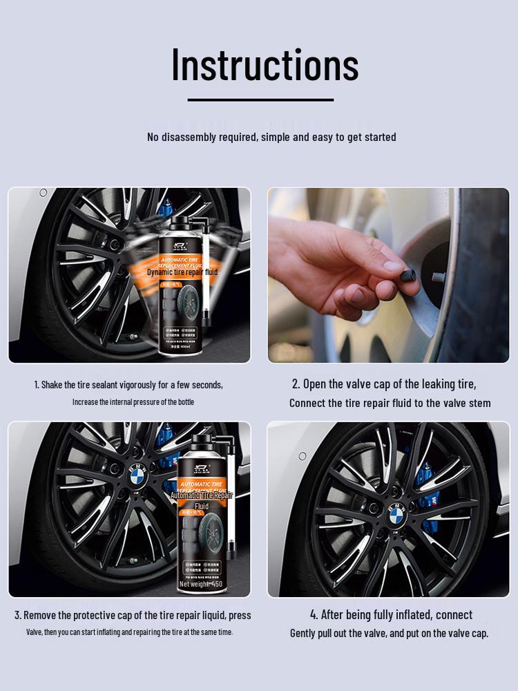 Electric Vehicle & Motorcycle Tire Sealant - Anti-Corrosion, Self-Sealing Liquid for Vacuum Tires