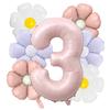 7pcs Matte Finish Daisy Balloon Number Wedding Decor Birthday Party Decoration Aluminum Foil Balloon Baby Shower Decorations