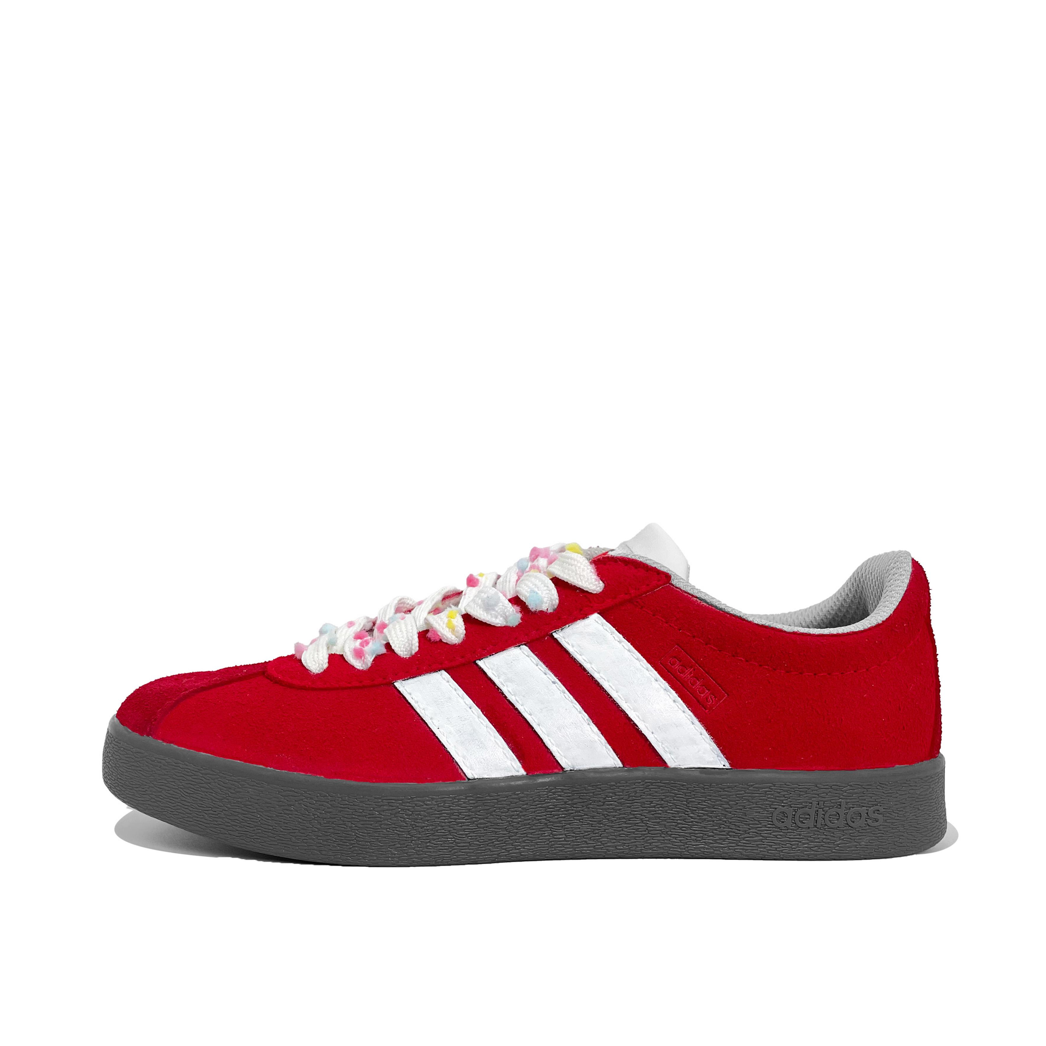 

Adidas Little Red Bottle Coverage Quick Dry Lightweight Low top Skateboard Shoes Unisex Red White HQ1802(Team847-) 35⅔