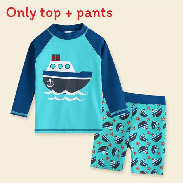 Childrens Swimwear Boys Split Long Sleeve Quickdry Polyester Sun Protection For Water Sports