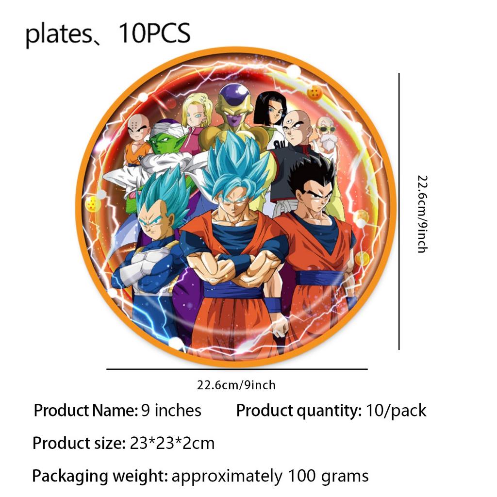 Dragon Ball Geburtstag Dekoration Set Tischdecke Teller Serviette Becher Kuchen Deko Partyhut Babyparty Dragon Ball Partygeschenke
