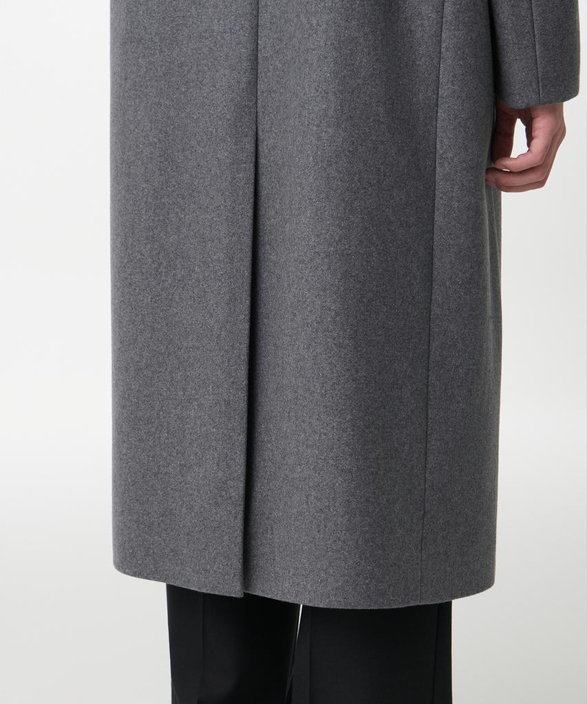 Musinsa Standard Fortex Felt Daddy Shoulder Single Long Coat [Medium Grey]