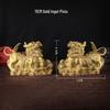 Brass Pixiu Ornaments for Wealth and Protection: Living Room and Office Decor, Male and Female Models with Yuanbao.