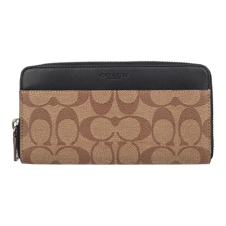 

Coach Accordion Wallet 20 Long Zipper Closure PVC Accordion Bag Wallet Men wallet Khaki-Brown 58112-QBTN2 Basic Set (Bag+Dust Bag)