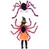 LED Halloween Spider Backpack Cosplay Plush Spider Bag Big Spider Decoration  Adult Accessories