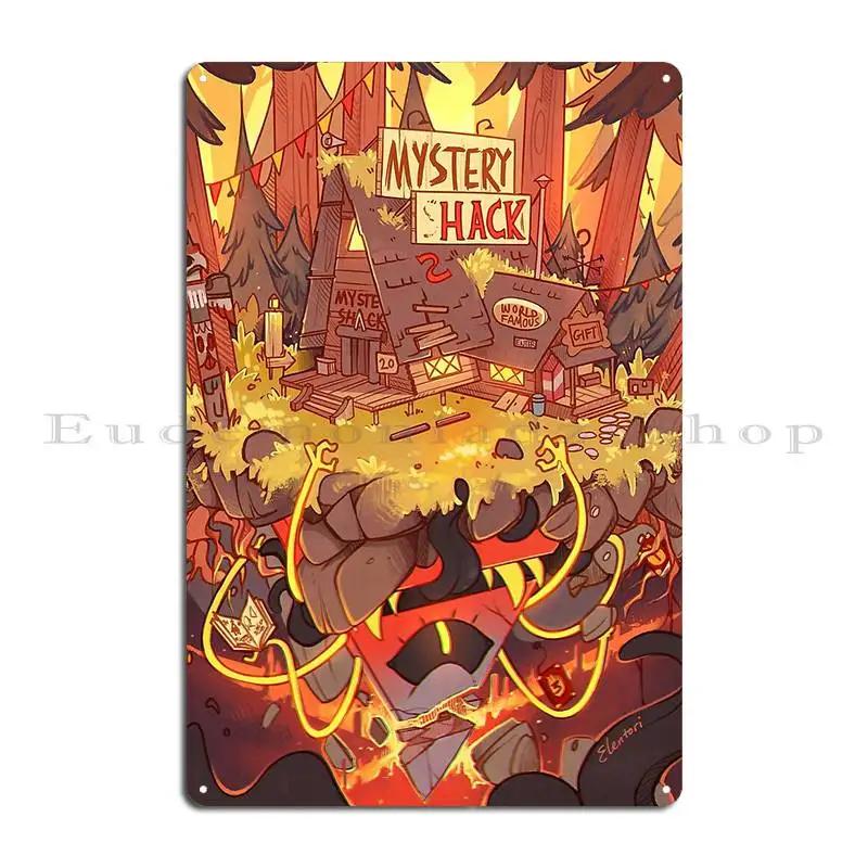 Gravity Gravity Falls Reality is an Illusion bill cipher spell Zodiac Metal Living Room Painting Wall Decor Tin Sign Poster