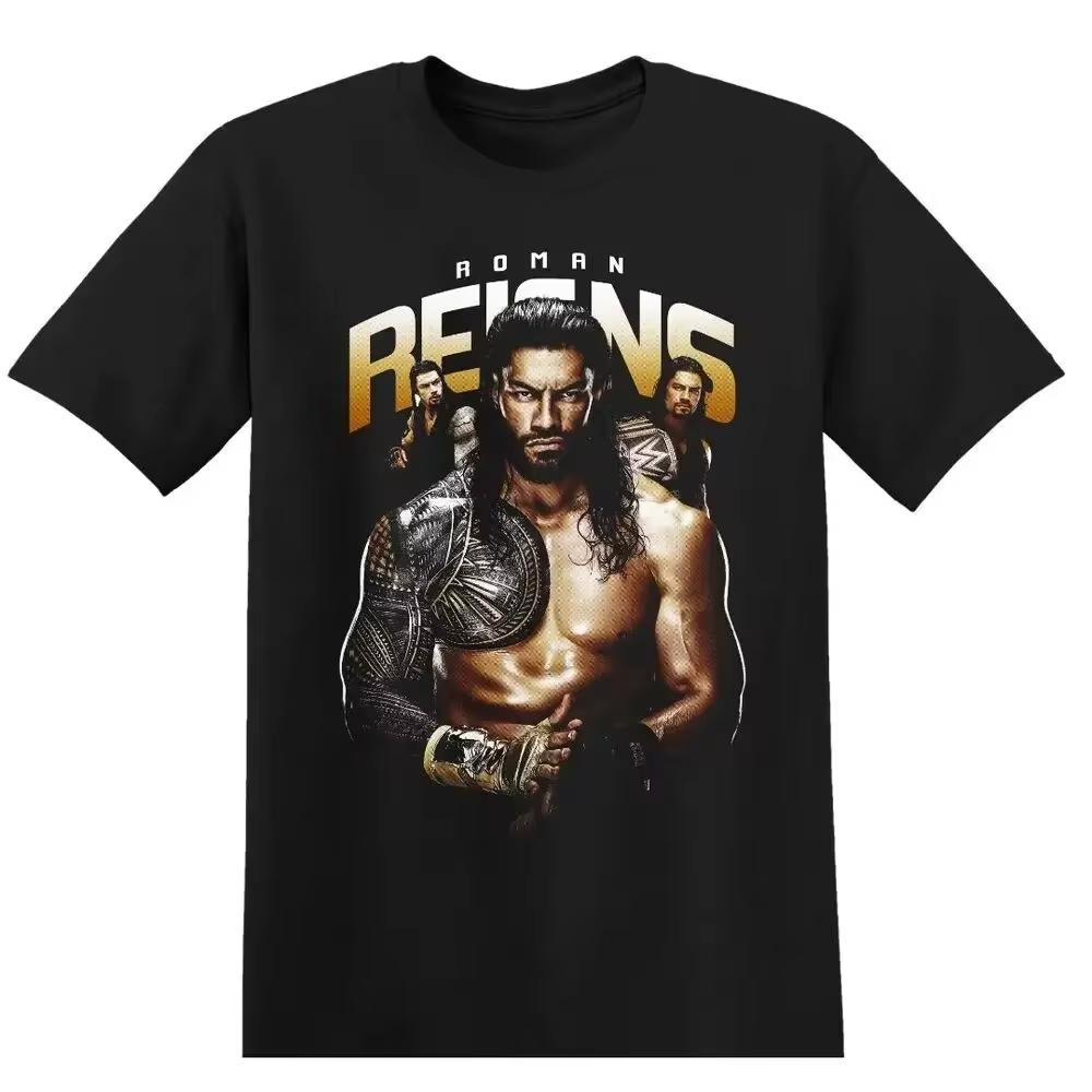 The Rock Wrestling T-skjorte Svart WWE Jeff Hardy Wrestling T-skjorte Randy Orton Ray Mysterio Wrestling T-skjorte WWE Oversize Casual Topp