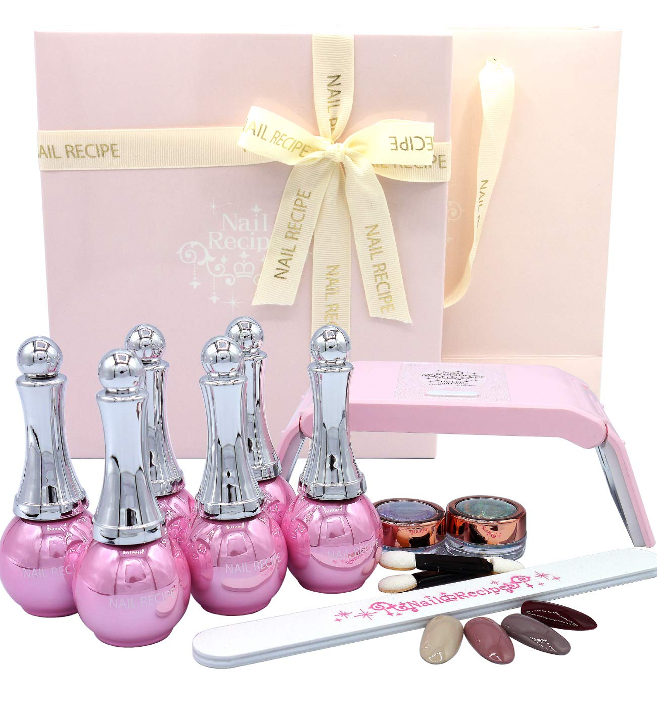 Nailrecipe Набор для гелевого маникюра, Легкий домашний уход, Набор для самодельного гелевого маникюра (Подарочный набор, стильные цвета)