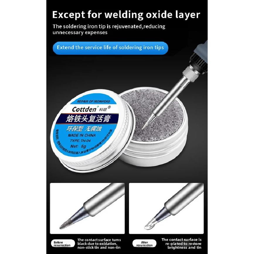 New Soldering Iron Tip Refresher Non-stick Tin Solder Cream Clean Paste for Oxide Head Resurrection Oxidative Activator