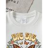 European Sizes Girls' Soft Crewneck Sweatshirt Big Sister Butterfly Floral Design, Casual for Fall Winter, Ideal Holiday Present.