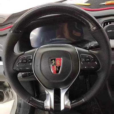 Hand-stitched Non-slip Black Leather Carbon Fiber Car Steering Wheel Cover For Roewe RX5 MAX I5 I6 RX8 RX3