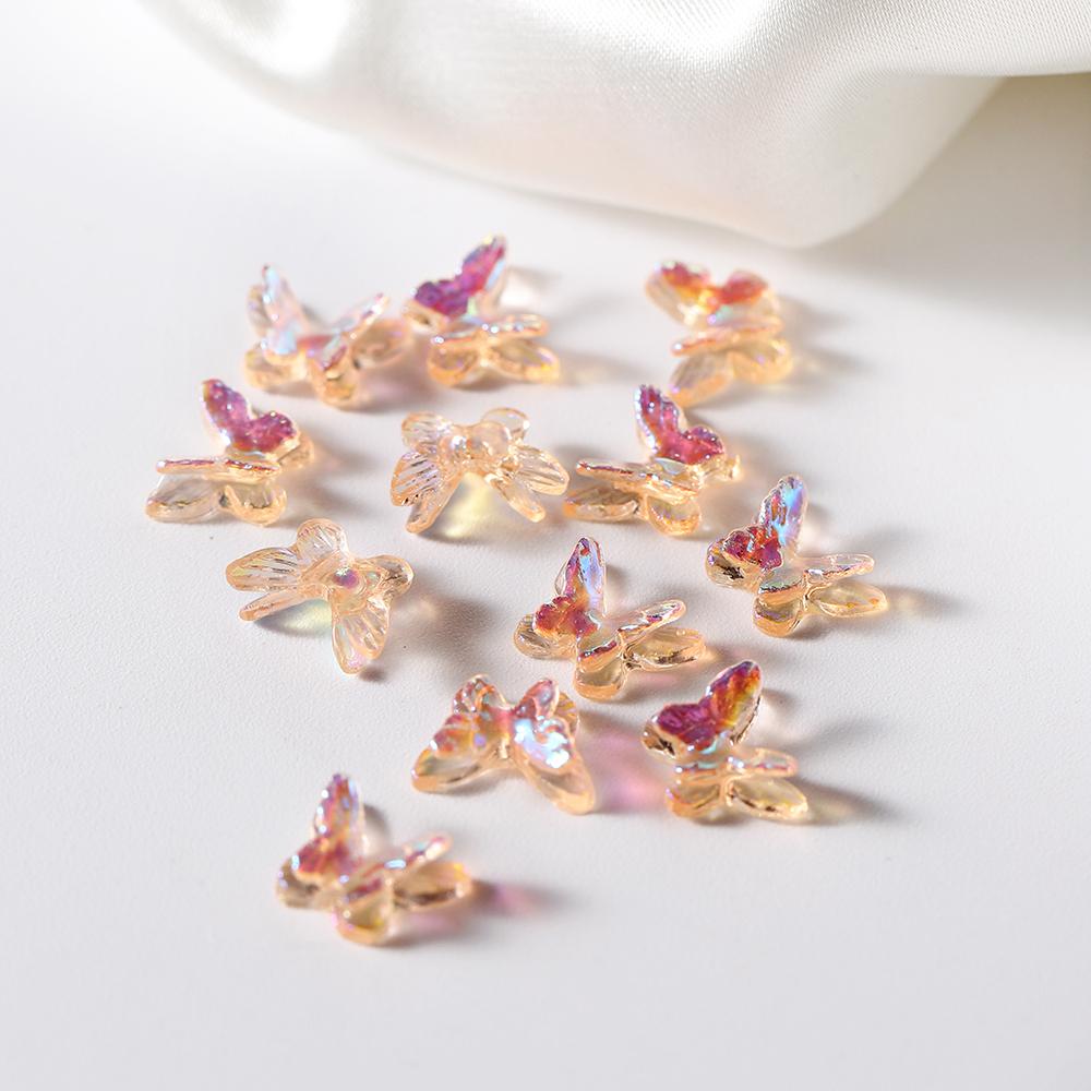 20/50Pcs Mini Aurora Glitter Colorful 3D Resin Butterfly Epoxy Resin Filiings for DIY Epoxy Resin Mold Cratfs Nail Art Fillers