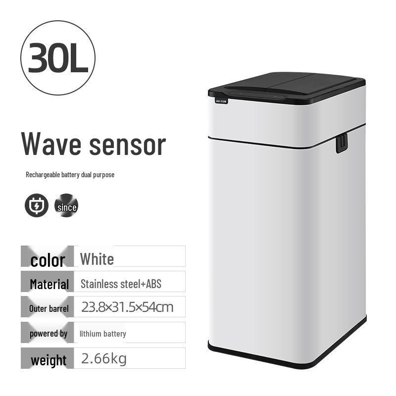 Automatic Large Smart Sensor Trash Can with Lid for Kitchen, Bathroom, Office, and Living Room