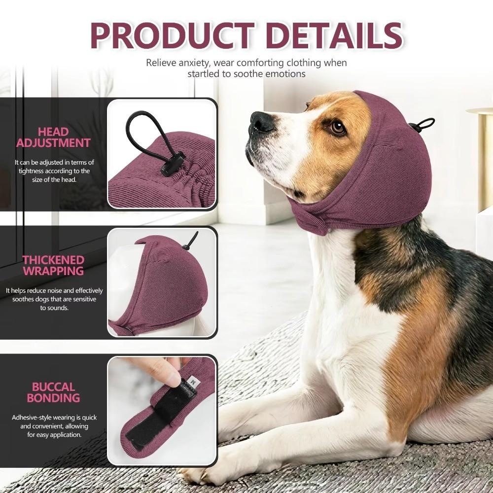 Adjustable Dog Calming Earmuff Elastic Dog Ear Cover Dog Anti-scare Scarf  Pet Supplies