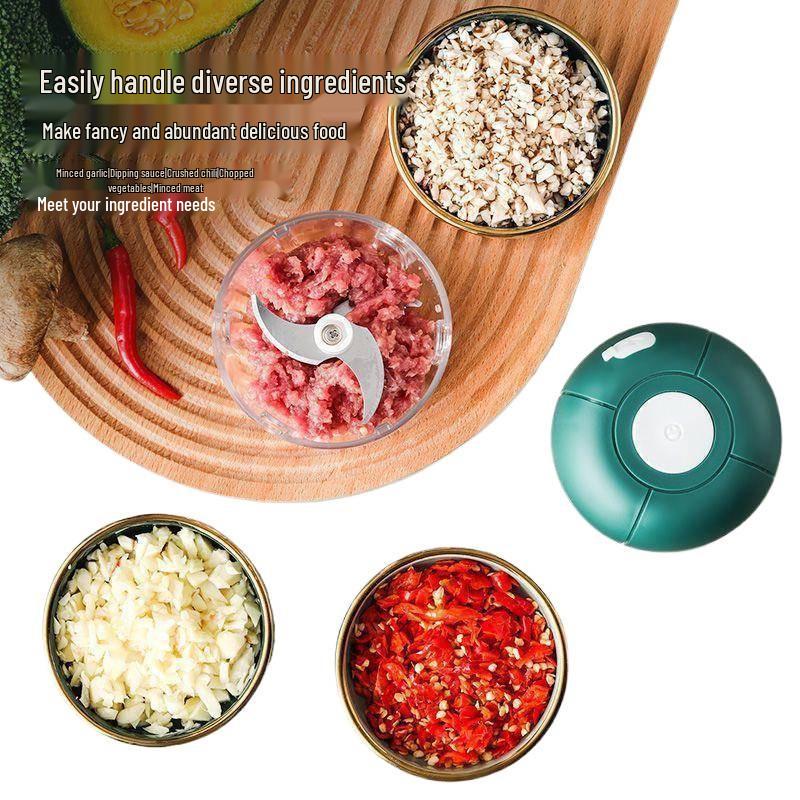 Electric Garlic Press & Chopper: Auto Minced Garlic & Meat Grinder