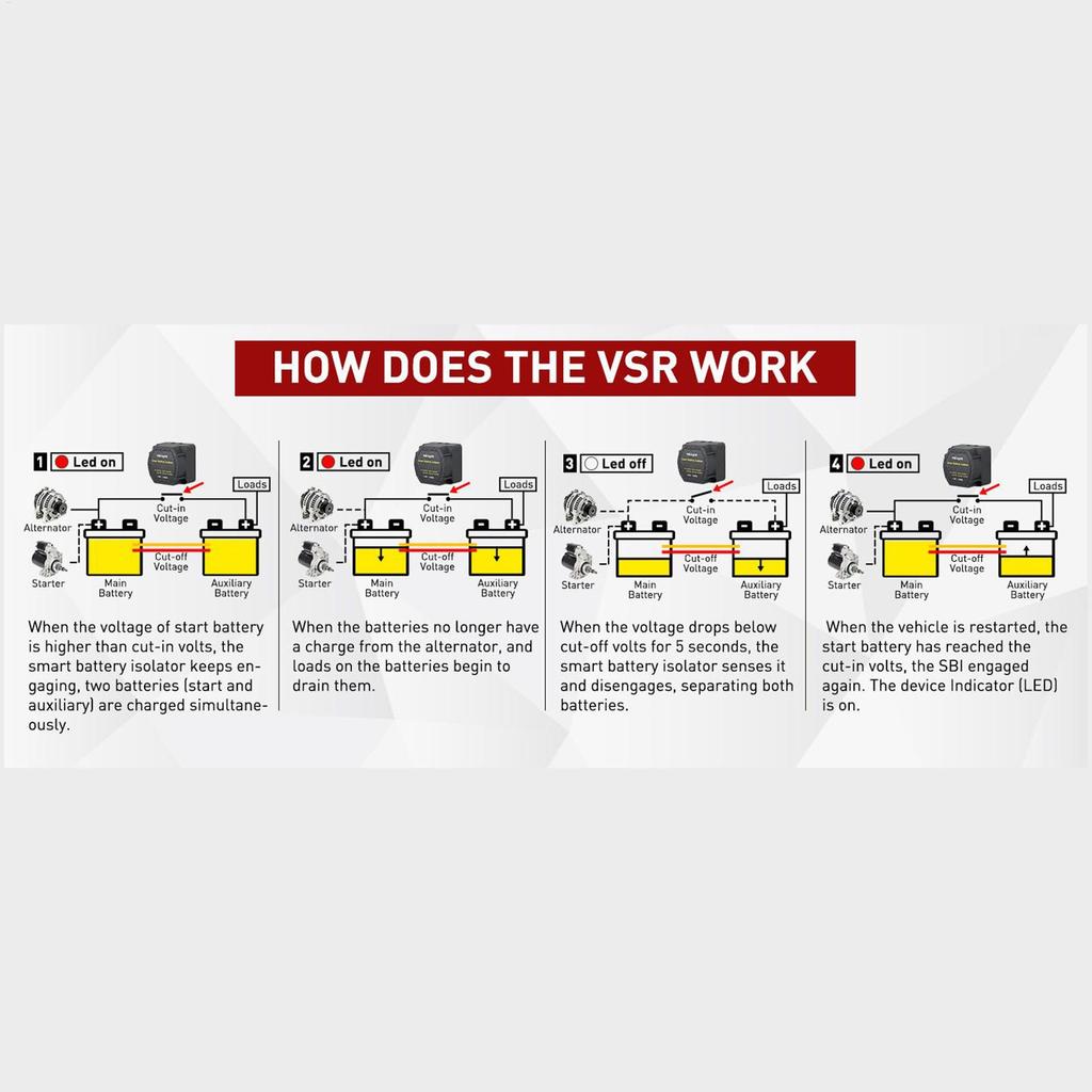 Battery Isolator 12V Automatic Charging Relay Preventer Stabilizer Safety Protection For Trailer Atv Automobiles Car Yachts