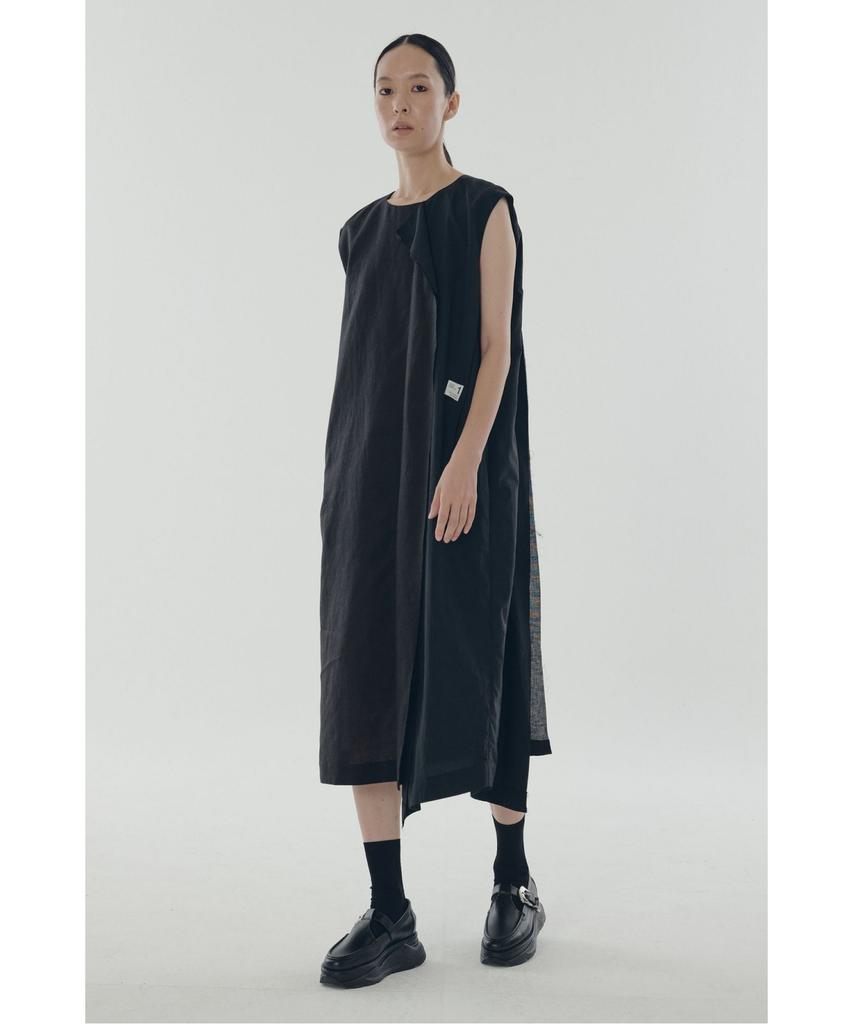 RECODE Split Square Sleeveless Dress_Rqdam25556Bkx